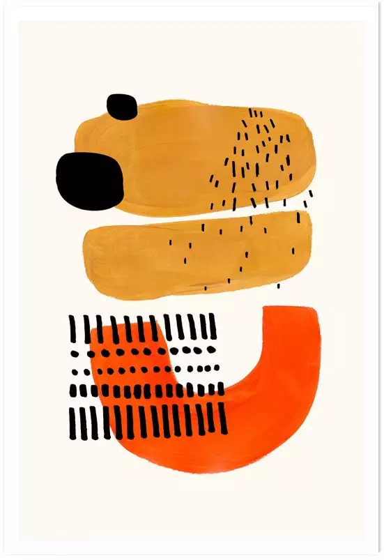 Mid century Sourire - affiche art abstrait