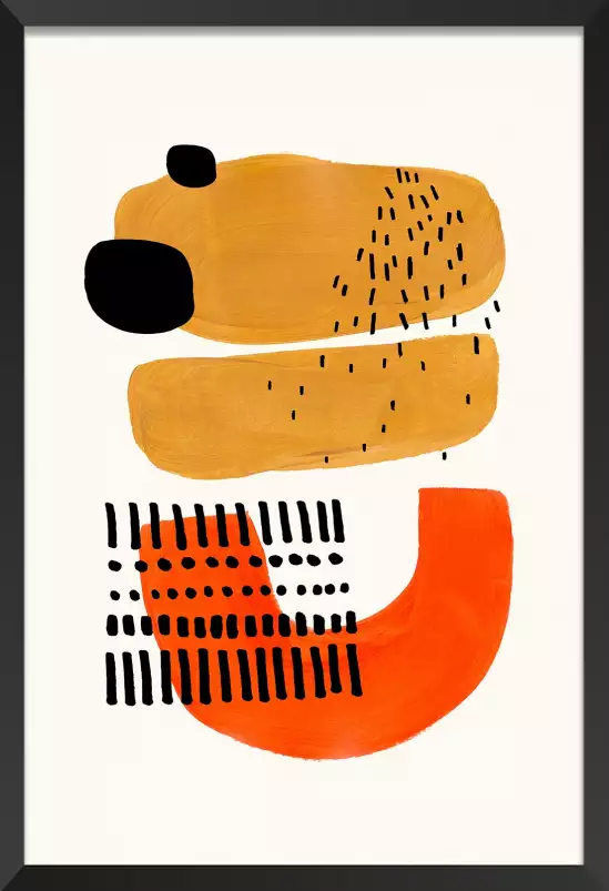 Mid century Sourire - affiche art abstrait