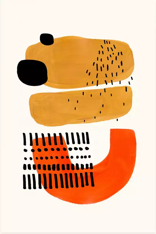 Mid century Sourire - affiche art abstrait