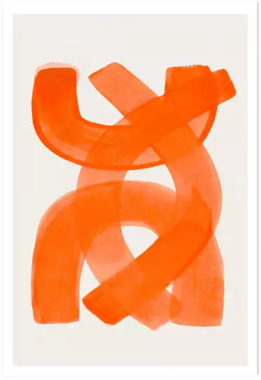 Mid century orange - affiche art abstrait