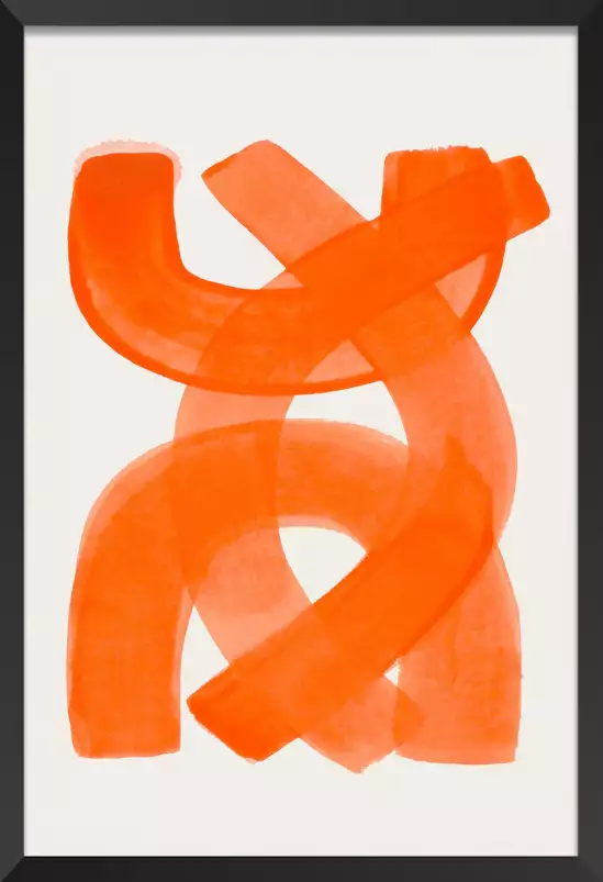 Mid century orange - affiche art abstrait