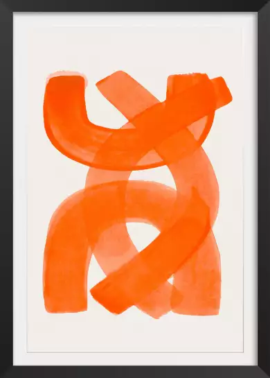 Mid century orange - affiche art abstrait