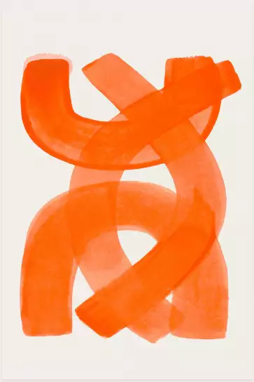 Mid century orange - affiche art abstrait