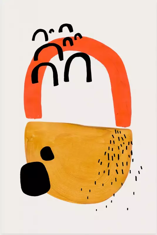 L'arche orange - affiche art abstrait