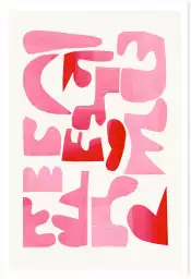 Pink kiss - affiche art abstrait