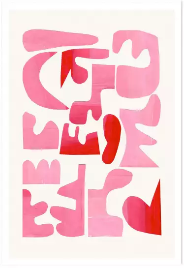 Pink kiss - affiche art abstrait
