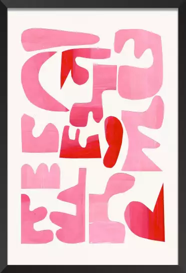 Pink kiss - affiche art abstrait