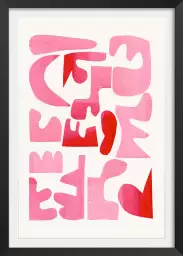 Pink kiss - affiche art abstrait