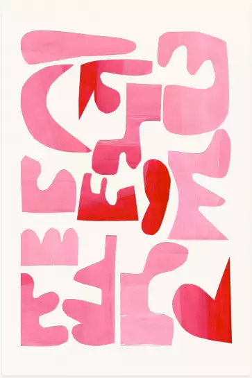 Pink kiss - affiche art abstrait