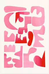 Pink kiss - affiche art abstrait