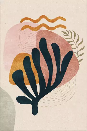Corail - abstrait tableau moderne coloré