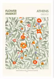 Athènes marché aux fleurs - affiche ville