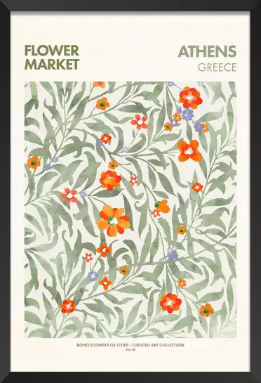 Athènes marché aux fleurs - affiche ville