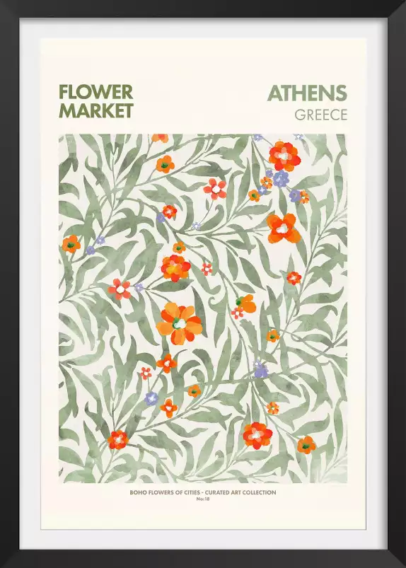 Athènes marché aux fleurs - affiche ville