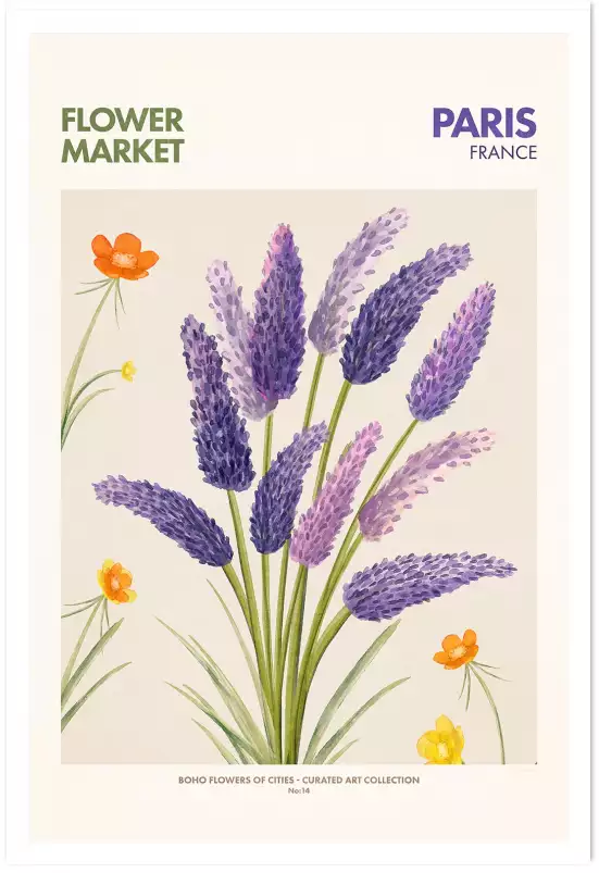 Paris marché aux fleurs - affiche ville