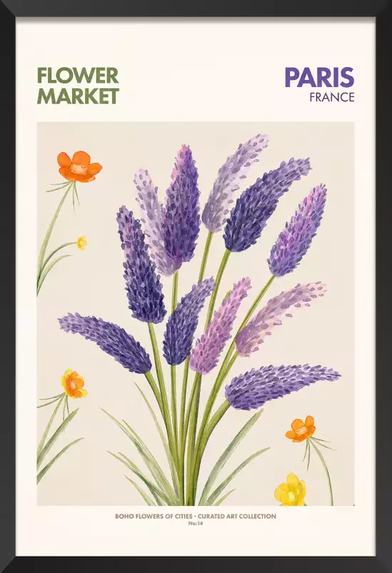 Paris marché aux fleurs - affiche ville