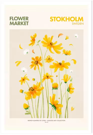 Stokholm marché aux fleurs - affiche ville