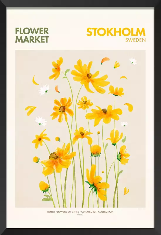 Stokholm marché aux fleurs - affiche ville