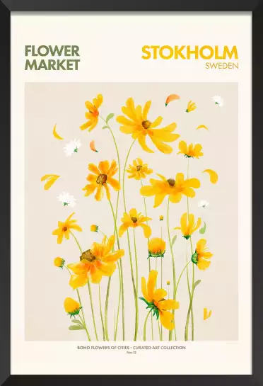 Stokholm marché aux fleurs - affiche ville