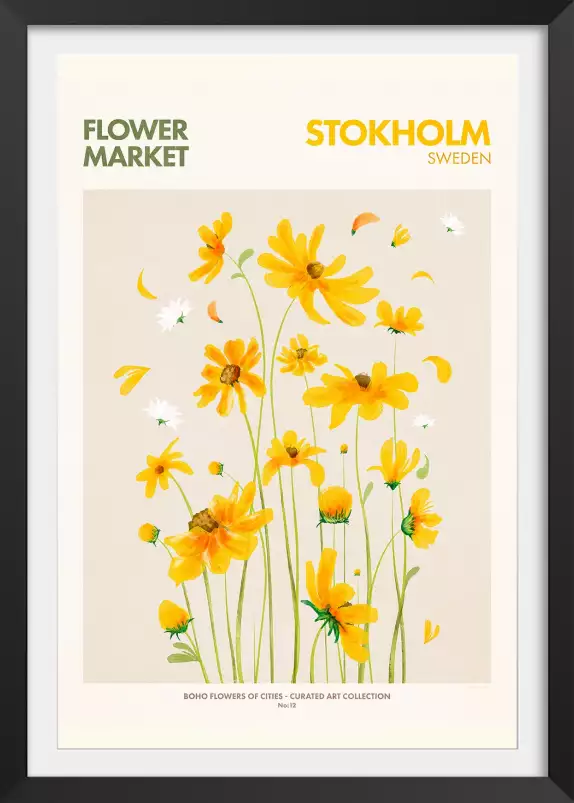 Stokholm marché aux fleurs - affiche ville