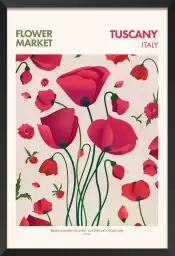 Toscane marché aux fleurs - tableau coquelicots