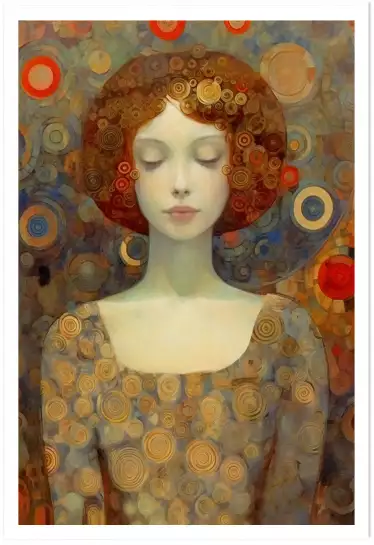 La fille aux cheveux roux 1900 - affiche vintage femme