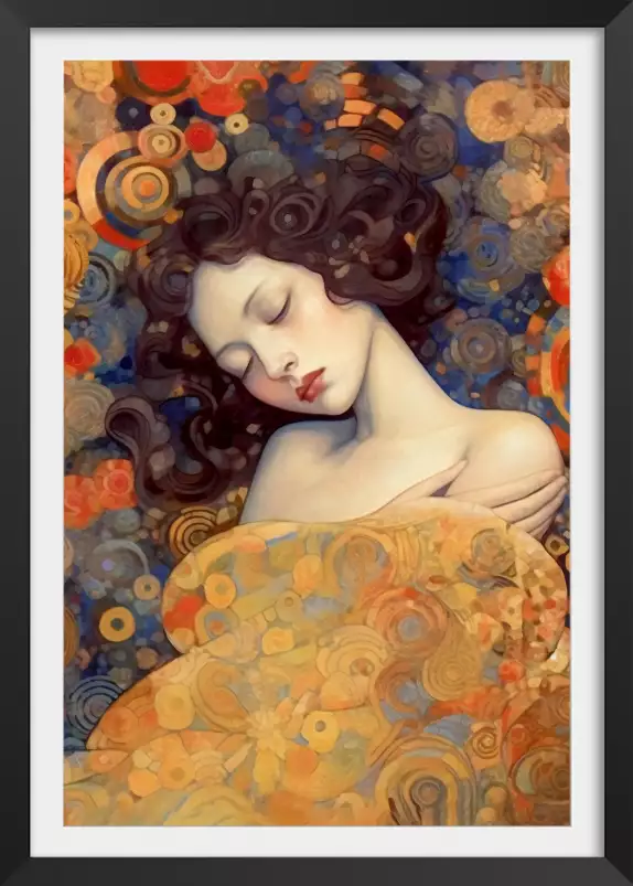 Portrait style art nouveau - affiche vintage femme