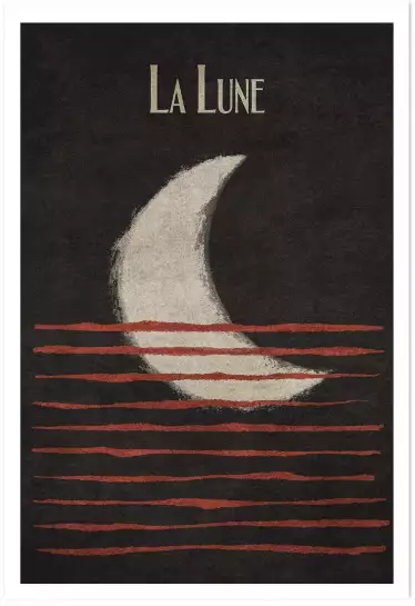 La lune artistique - affiche retro vintage