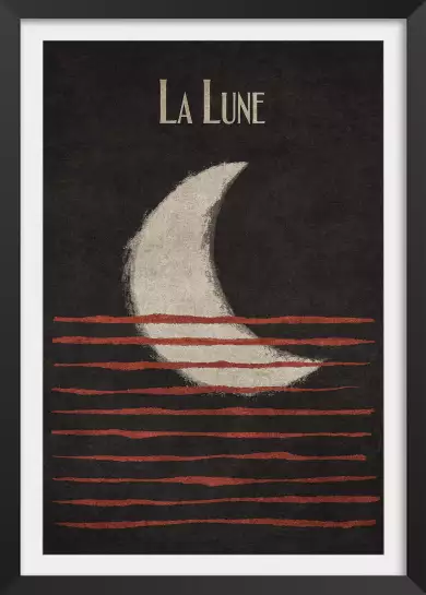 La lune artistique - affiche retro vintage