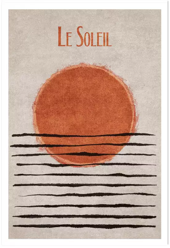 Le soleil artistique - affiche retro vintage