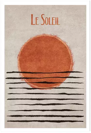 Le soleil artistique - affiche retro vintage