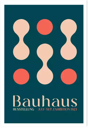 Exposition Bauhaus bleu - affiche vintage