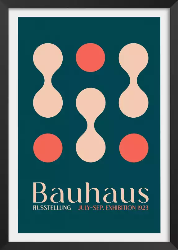 Exposition Bauhaus bleu - affiche vintage