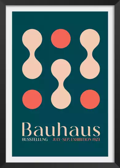 Exposition Bauhaus bleu - affiche vintage