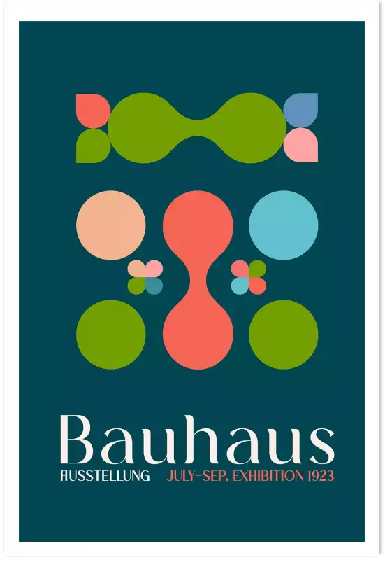 Exposition Bauhaus fleurs - affiche vintage