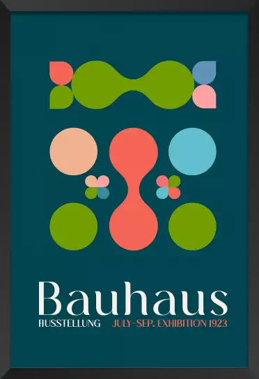 Exposition Bauhaus fleurs - affiche vintage