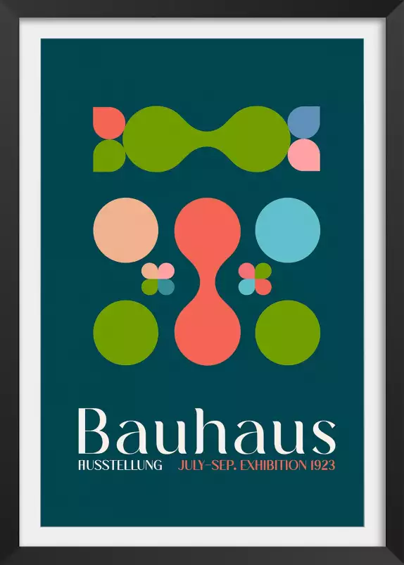 Exposition Bauhaus fleurs - affiche vintage