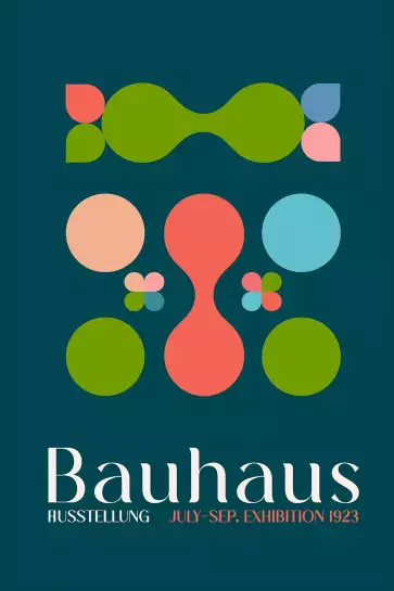 Exposition Bauhaus fleurs - affiche vintage