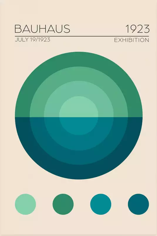 Exposition bauhaus cercles - affiche vintage