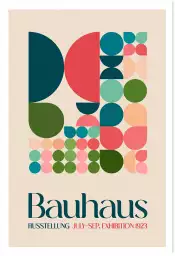 Exposition Bauhaus rose - affiche vintage