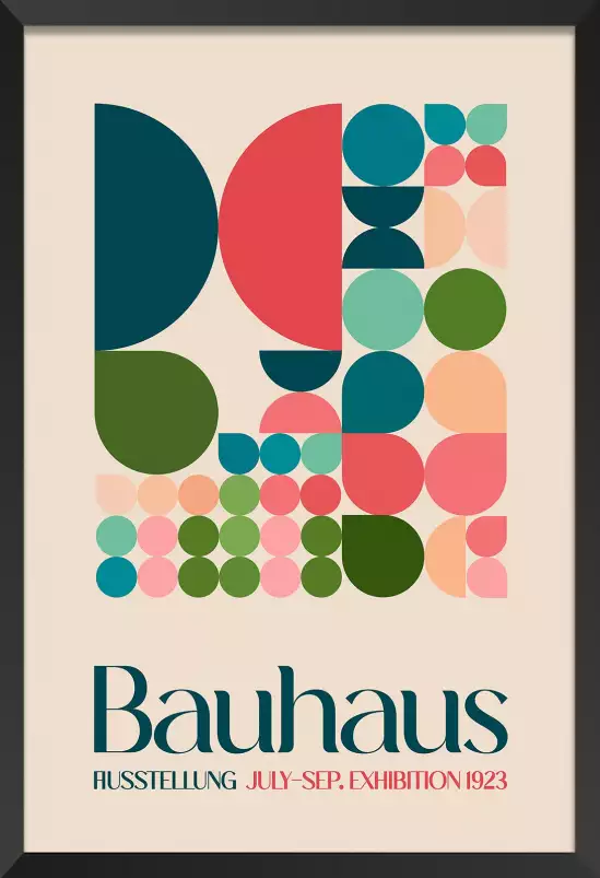 Exposition Bauhaus rose - affiche vintage