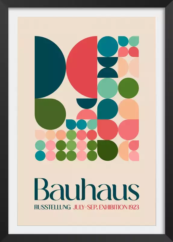 Exposition Bauhaus rose - affiche vintage