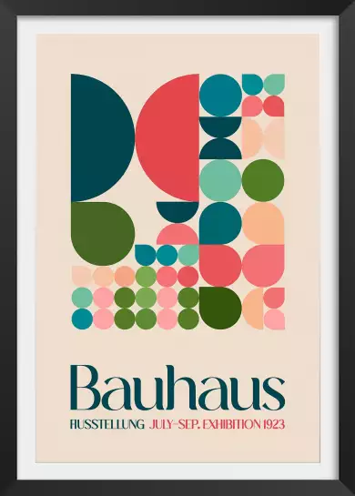 Exposition Bauhaus rose - affiche vintage