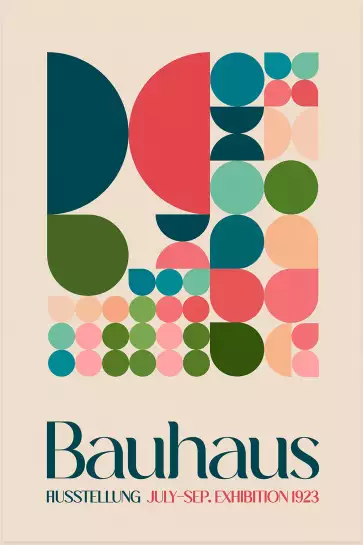 Exposition Bauhaus rose - affiche vintage