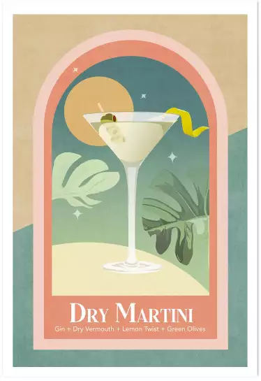 Cocktail olive - affiche vintage