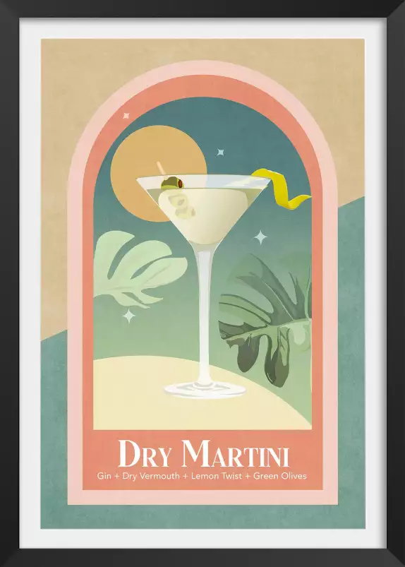 Cocktail olive - affiche vintage