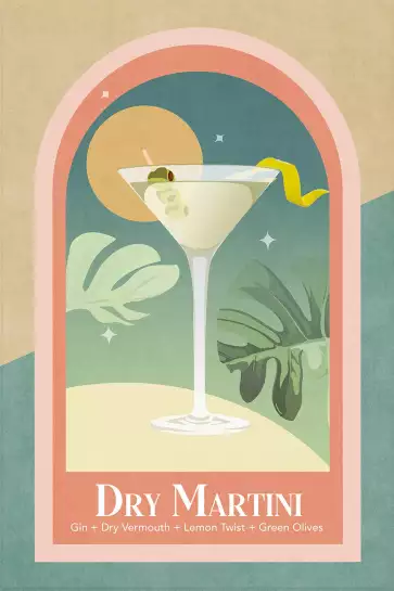 Cocktail olive - affiche vintage