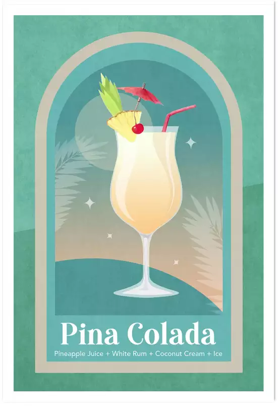 Cocktail Pina Colada - affiche bar