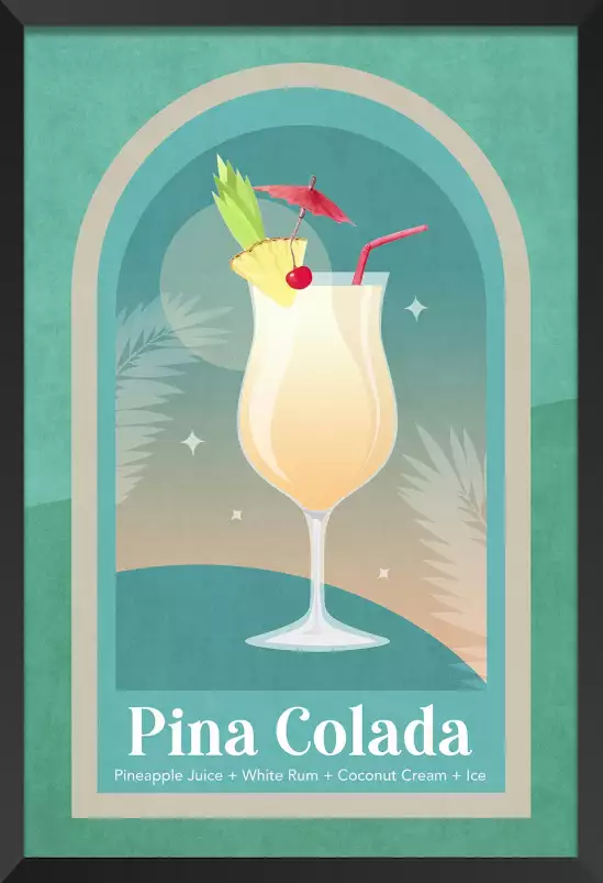 Cocktail Pina Colada - affiche bar