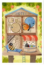 Hôtel pour insectes - affiche pour enfant